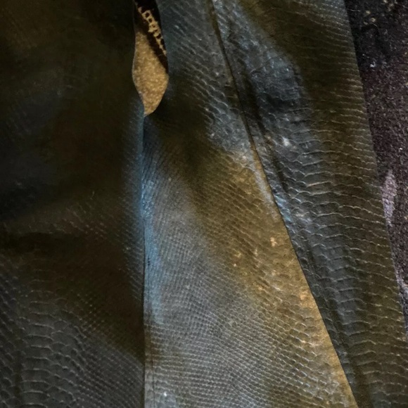 Kahlo Snakeskin embossed Leather Moto vest black S zip asymmetrical - Picture 5 of 7